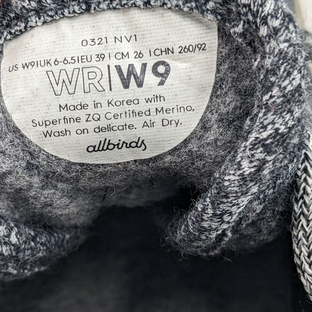 Allbirds Wool Runner Sneaker Shoe 9 Women - Picture 8 of 8